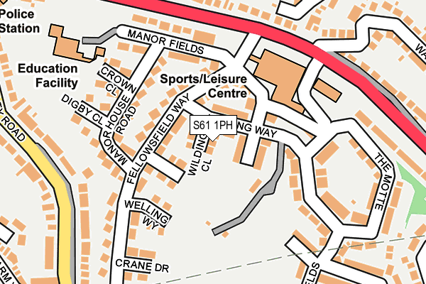 S61 1PH map - OS OpenMap – Local (Ordnance Survey)