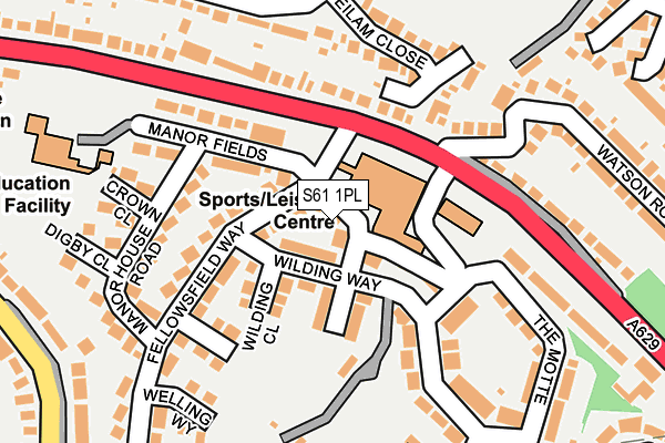 S61 1PL map - OS OpenMap – Local (Ordnance Survey)