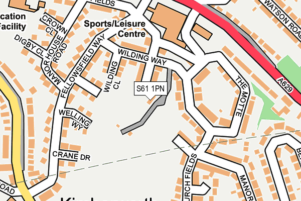 S61 1PN map - OS OpenMap – Local (Ordnance Survey)