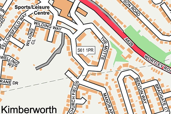 S61 1PR map - OS OpenMap – Local (Ordnance Survey)