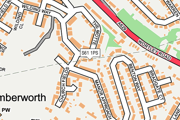 S61 1PS map - OS OpenMap – Local (Ordnance Survey)