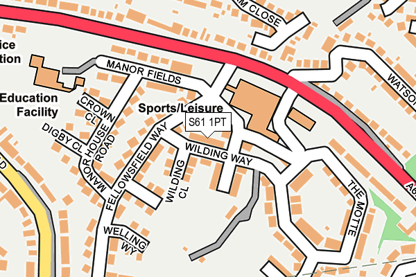 S61 1PT map - OS OpenMap – Local (Ordnance Survey)
