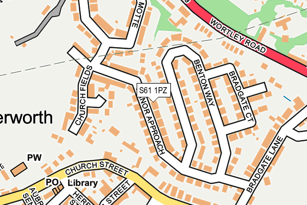 S61 1PZ map - OS OpenMap – Local (Ordnance Survey)