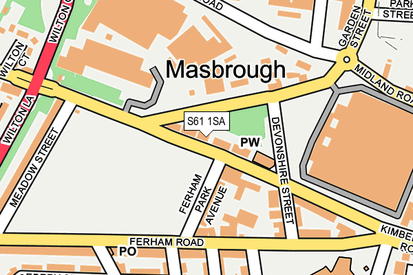 S61 1SA map - OS OpenMap – Local (Ordnance Survey)
