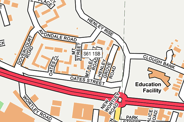 S61 1SB map - OS OpenMap – Local (Ordnance Survey)