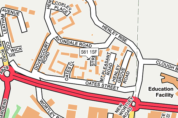 S61 1SF map - OS OpenMap – Local (Ordnance Survey)
