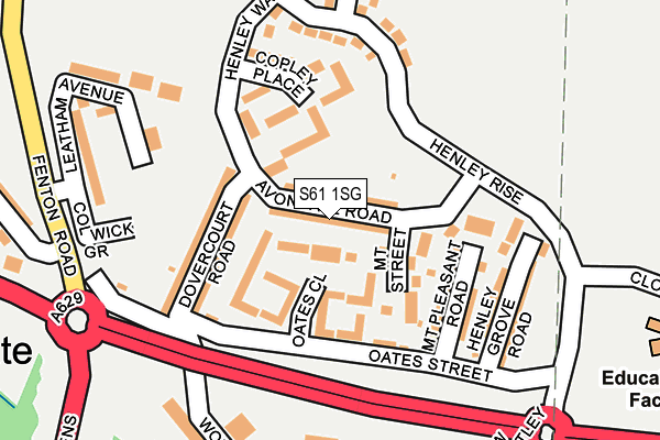 S61 1SG map - OS OpenMap – Local (Ordnance Survey)