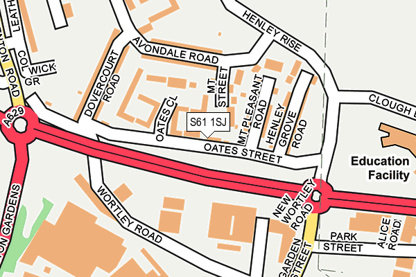 S61 1SJ map - OS OpenMap – Local (Ordnance Survey)