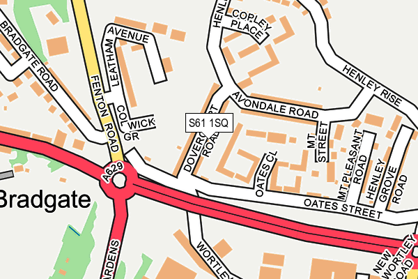 S61 1SQ map - OS OpenMap – Local (Ordnance Survey)