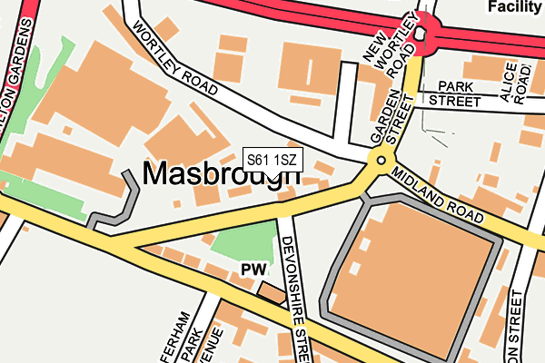 S61 1SZ map - OS OpenMap – Local (Ordnance Survey)