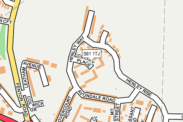 S61 1TJ map - OS OpenMap – Local (Ordnance Survey)