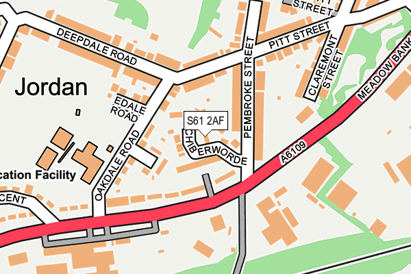 S61 2AF map - OS OpenMap – Local (Ordnance Survey)