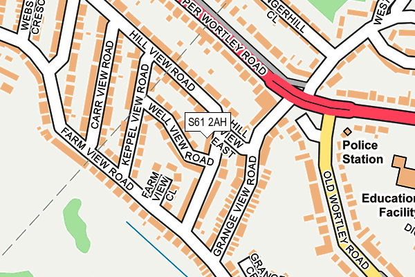 S61 2AH map - OS OpenMap – Local (Ordnance Survey)