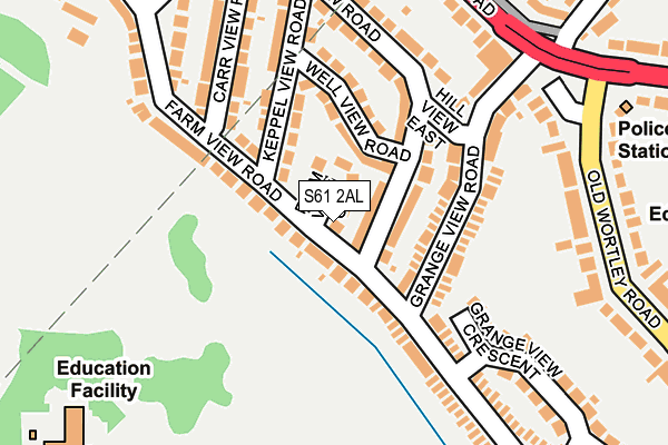 S61 2AL map - OS OpenMap – Local (Ordnance Survey)