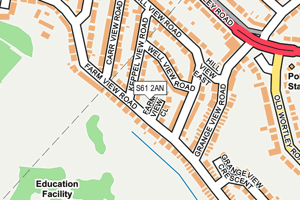S61 2AN map - OS OpenMap – Local (Ordnance Survey)