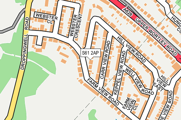 S61 2AP map - OS OpenMap – Local (Ordnance Survey)