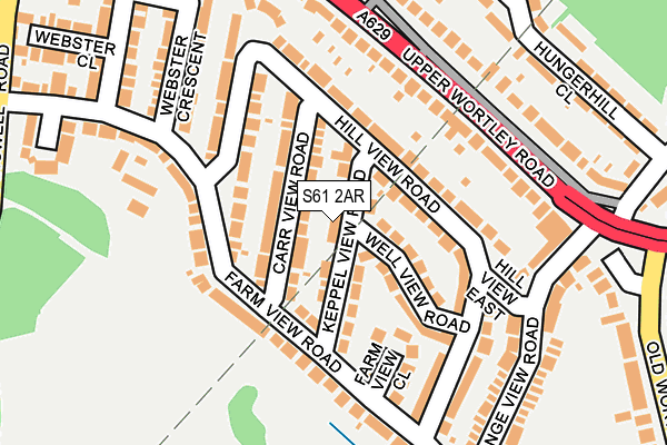 S61 2AR map - OS OpenMap – Local (Ordnance Survey)