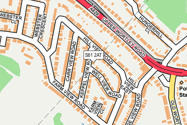 S61 2AT map - OS OpenMap – Local (Ordnance Survey)