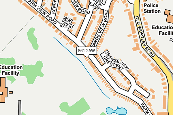 S61 2AW map - OS OpenMap – Local (Ordnance Survey)