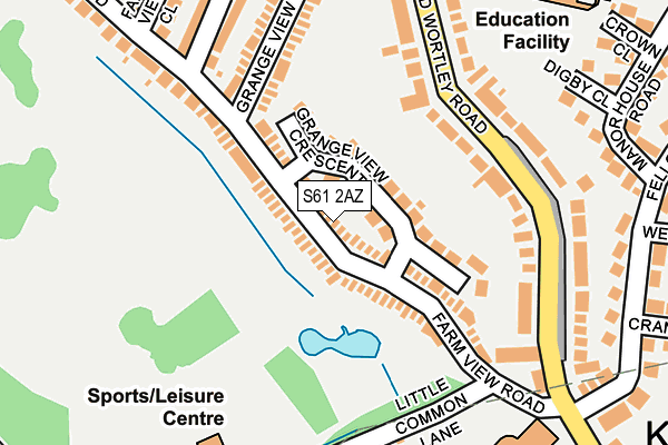 S61 2AZ map - OS OpenMap – Local (Ordnance Survey)