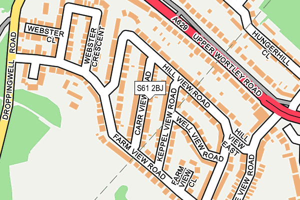 S61 2BJ map - OS OpenMap – Local (Ordnance Survey)