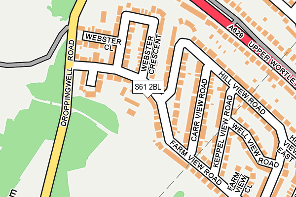 S61 2BL map - OS OpenMap – Local (Ordnance Survey)