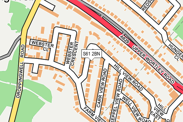 S61 2BN map - OS OpenMap – Local (Ordnance Survey)