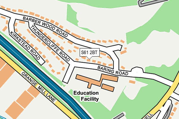 S61 2BT map - OS OpenMap – Local (Ordnance Survey)