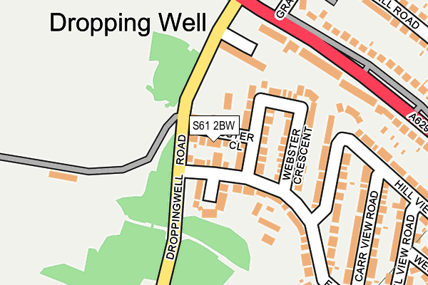 S61 2BW map - OS OpenMap – Local (Ordnance Survey)