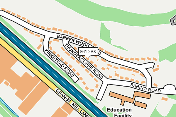 S61 2BX map - OS OpenMap – Local (Ordnance Survey)