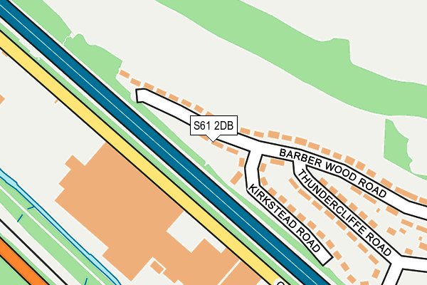 S61 2DB map - OS OpenMap – Local (Ordnance Survey)