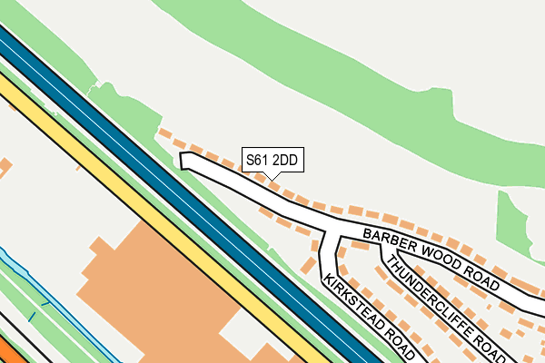 S61 2DD map - OS OpenMap – Local (Ordnance Survey)