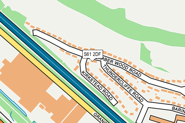S61 2DF map - OS OpenMap – Local (Ordnance Survey)