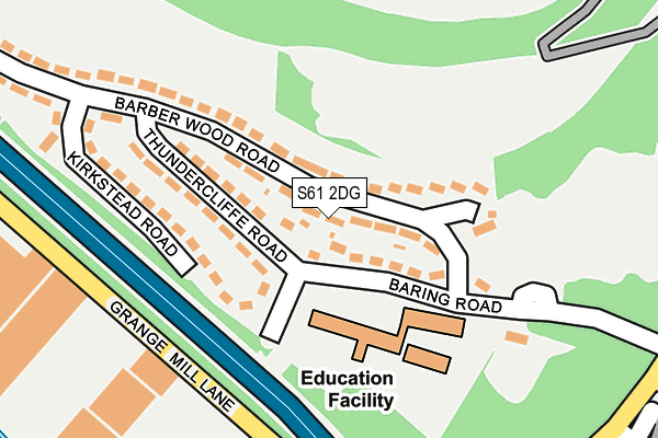 S61 2DG map - OS OpenMap – Local (Ordnance Survey)