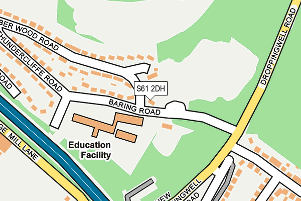 S61 2DH map - OS OpenMap – Local (Ordnance Survey)