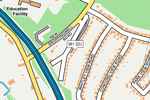 S61 2DJ map - OS OpenMap – Local (Ordnance Survey)