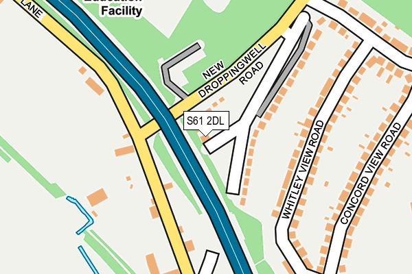 S61 2DL map - OS OpenMap – Local (Ordnance Survey)
