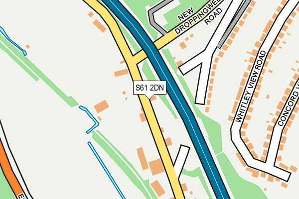 S61 2DN map - OS OpenMap – Local (Ordnance Survey)