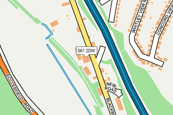 S61 2DW map - OS OpenMap – Local (Ordnance Survey)