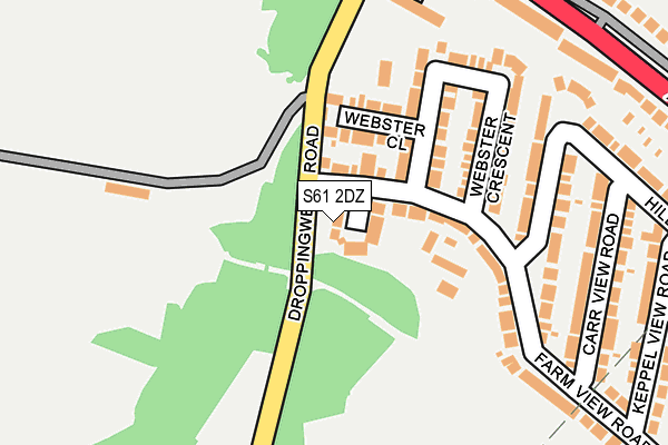 S61 2DZ map - OS OpenMap – Local (Ordnance Survey)