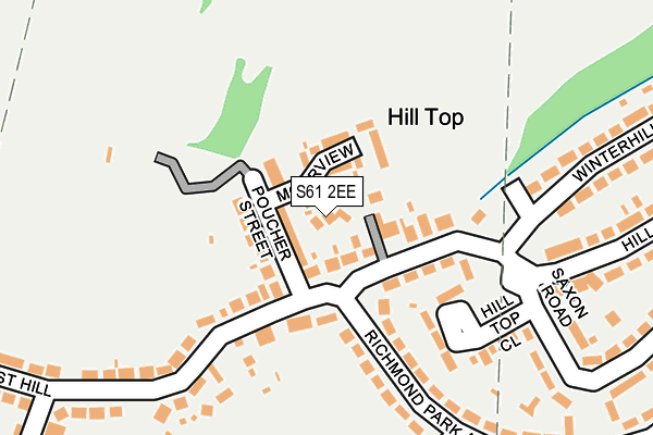 S61 2EE map - OS OpenMap – Local (Ordnance Survey)