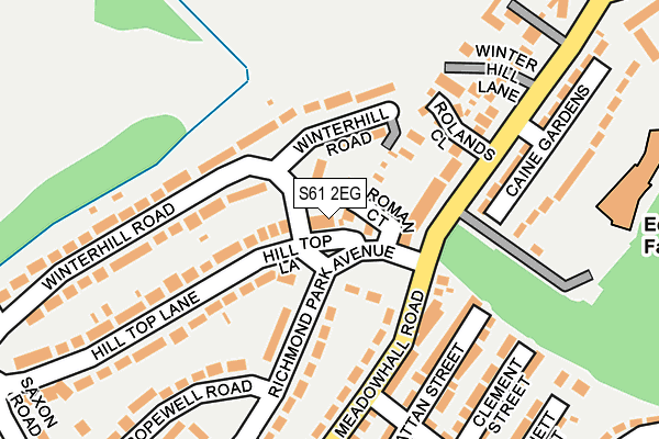 S61 2EG map - OS OpenMap – Local (Ordnance Survey)