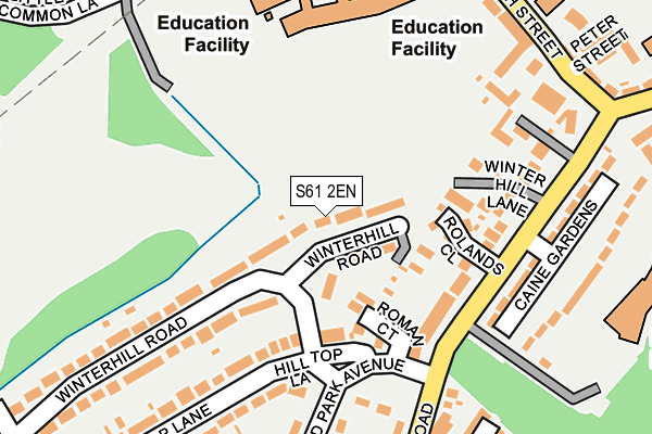 S61 2EN map - OS OpenMap – Local (Ordnance Survey)