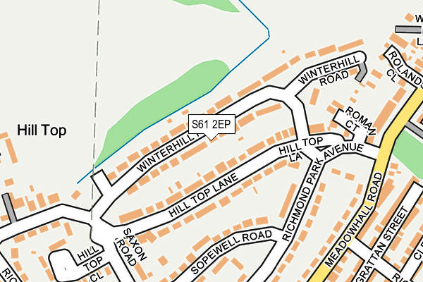 S61 2EP map - OS OpenMap – Local (Ordnance Survey)