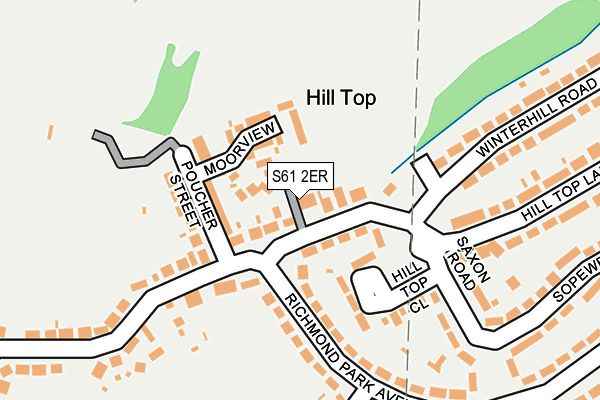 S61 2ER map - OS OpenMap – Local (Ordnance Survey)