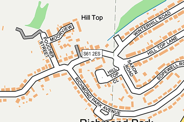 S61 2ES map - OS OpenMap – Local (Ordnance Survey)