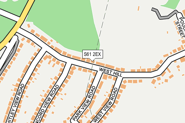 S61 2EX map - OS OpenMap – Local (Ordnance Survey)