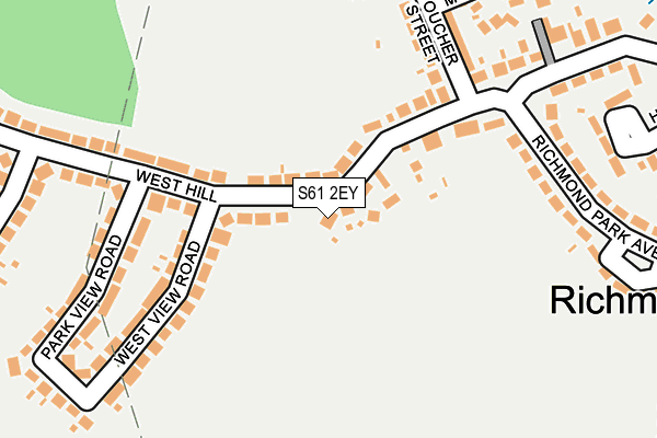 S61 2EY map - OS OpenMap – Local (Ordnance Survey)
