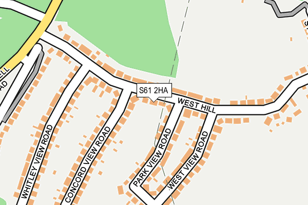 S61 2HA map - OS OpenMap – Local (Ordnance Survey)