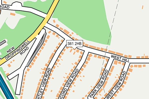 S61 2HB map - OS OpenMap – Local (Ordnance Survey)